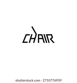 Chair text logo typographic design.
