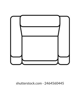 chair top view line icon vector. chair top view sign. isolated contour symbol black illustration