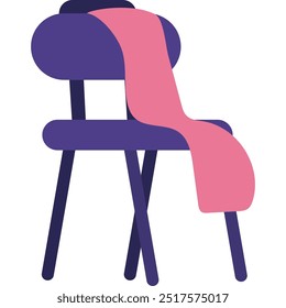 Chair with towel vector icon isolated on white