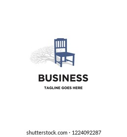 chair and tree logo icon vector