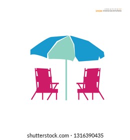 chair and umbrella icon. Vector illustration.