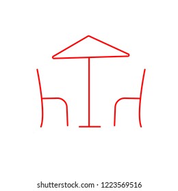 chair umbrella vector icon