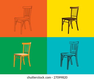 Chair of a various kind.Vector.Without mesh.