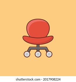 Chair vector colour line icon