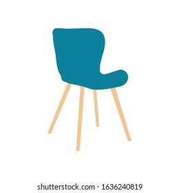 Chair vector comfortable furniture armchair and seat pouf design in furnished apartment interior illustration set of business office-chair or easy-chair isolated on white background