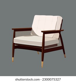 Chair vector comfortable furniture armchair and seat soft design. Chair isolated on white background. Upholstered furniture for comfort and decoration. Chair to use illustration, scene, cartoon, etc.