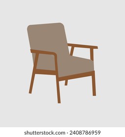 Chair vector comfortable furniture armchair and seat pouf design in furnished apartment interior illustration set of business office-chair or easy-chair isolated on white .