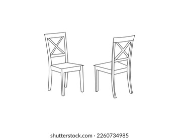 Chair vector design and line art. chairs isolated white background. chairs vector images.