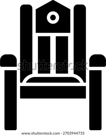 Chair vector design in modern style, political seat and government corruption symbol concept, authority illustration. Glyph Icon