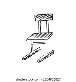 chair vector doodle sketch isolated on white background