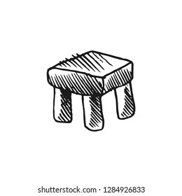 chair vector doodle sketch isolated on white background