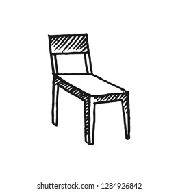 chair vector doodle sketch isolated on white background