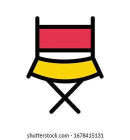 Stuhl-Vektorillustration-Flachfarbsymbol 