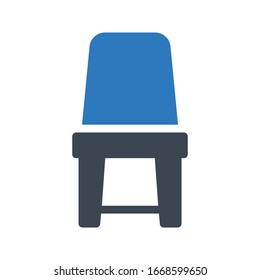 chair vector glyph color icon 