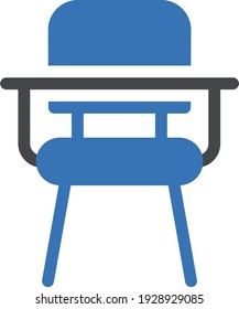 icono de color de glifo vectorial de silla