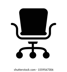 chair vector glyph flat icon 