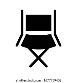 icono plano de glifo vectorial de silla 