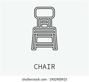 Chair vector icon. Editable stroke. Symbol in Line Art Style for Design, Presentation, Website or Apps Elements, Logo. Pixel vector graphics - Vector