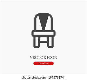 Chair vector icon. Editable stroke. Symbol in Line Art Style for Design, Presentation, Website or Apps Elements. Pixel vector graphics - Vector