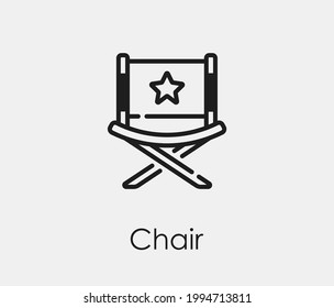 Chair vector icon. Editable stroke. Symbol in Line Art Style for Design, Presentation, Website or Apps Elements, Logo. Pixel vector graphics - Vector