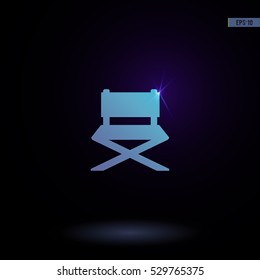 Chair. Vector icon. Graphic symbol for web design, logo. Isolated sign on a black background.