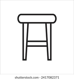 plantilla de línea de icono del vector de silla