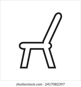 plantilla de línea de icono del vector de silla