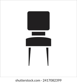 plantilla de línea de icono del vector de silla