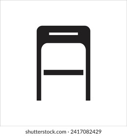 plantilla de línea de icono del vector de silla