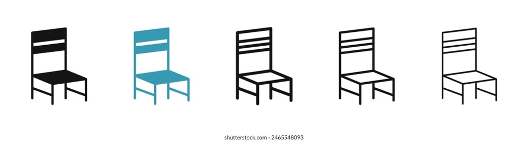 Stuhl-Vektorgrafik-Icon-Set. Einfaches Retro-Schule Stuhl-Vektorgrafik-Symbol. Wood sitzend Stuhl-Zeichen für UI-Designs.