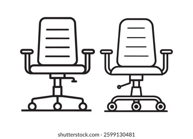 A chair vector icon symbolizes seating furniture, commonly used in digital designs to represent comfort, rest, or seating arrangements.