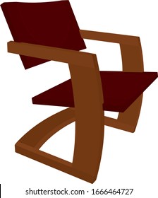 The Chair Vector Illustration. The Dining Room Chair Isolated On White Background