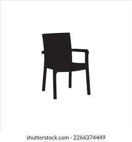 Chair vector illustration. Chair icon flat design. Single chair silhouette.