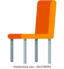 Chair vector illustration isolated. Flat furniture icon. Kitchen plastic stool design. Comfortable interior equipment, stylized room lounge seat on white background