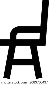 Stuhl, Vektorgrafik einzeln auf transparentem Hintergrund. Strich-Vektorsymbole für Konzept- oder Web-Grafiken.