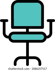 Stuhl, Vektorgrafik einzeln auf transparentem Hintergrund . Farbvektorsymbole für Konzepte oder Web-Grafiken.