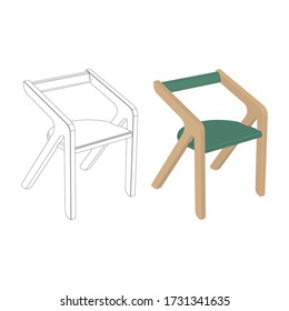 The Chair Vector Illustration. The Living Room Chair Clip Art. The Kitchen Chair Isolated On White Background. The Chair Coloring Page