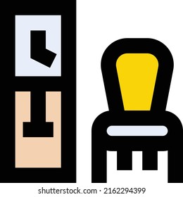 ilustración de vectores de silla en un fondo transparente.Símbolos de calidad premium.Iconos vectoriales de trazo para el diseño de conceptos y gráficos.