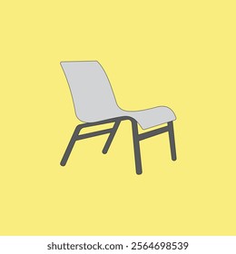 Chair vector illustration on yellow background. Living room interior.