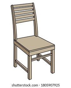 ilustración vectorial de silla, aislada en fondo blanco, vista superior.