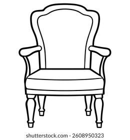 Chair vector line art on white baclground