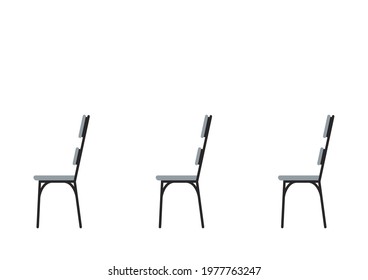Chair vector. Social distancing sign.