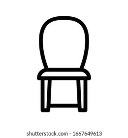 icono de línea delgada del vector de silla 