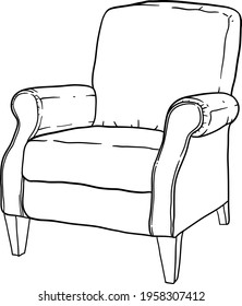 Chair in the vector without color and no background.