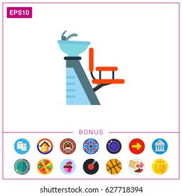 Chair for washing hair with basin icon
