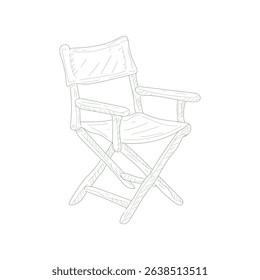 A chair with a white background. The chair is a wooden chair with a white cushion