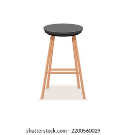 Muebles de caricatura de madera para sillas. Asiento vectorial Stool silla de madera moderna