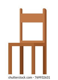 Chair wooden isolated house element vector illustration