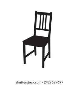 chair wooden silhouette flat vector illustration