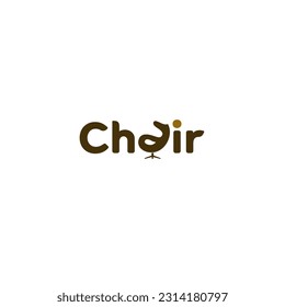 CHAIR Wordmark Logo - Letter a become a chair symbol.